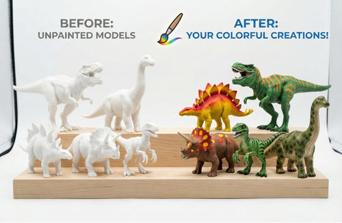 Unscroo DIY 3D Model Painting Kits - Dinosaurs Kit - 3D Printed Art & Craft Hobby Gift for Kids, Teens & Adults - Return Gift Sets (Dinosaur World (5-Pack))