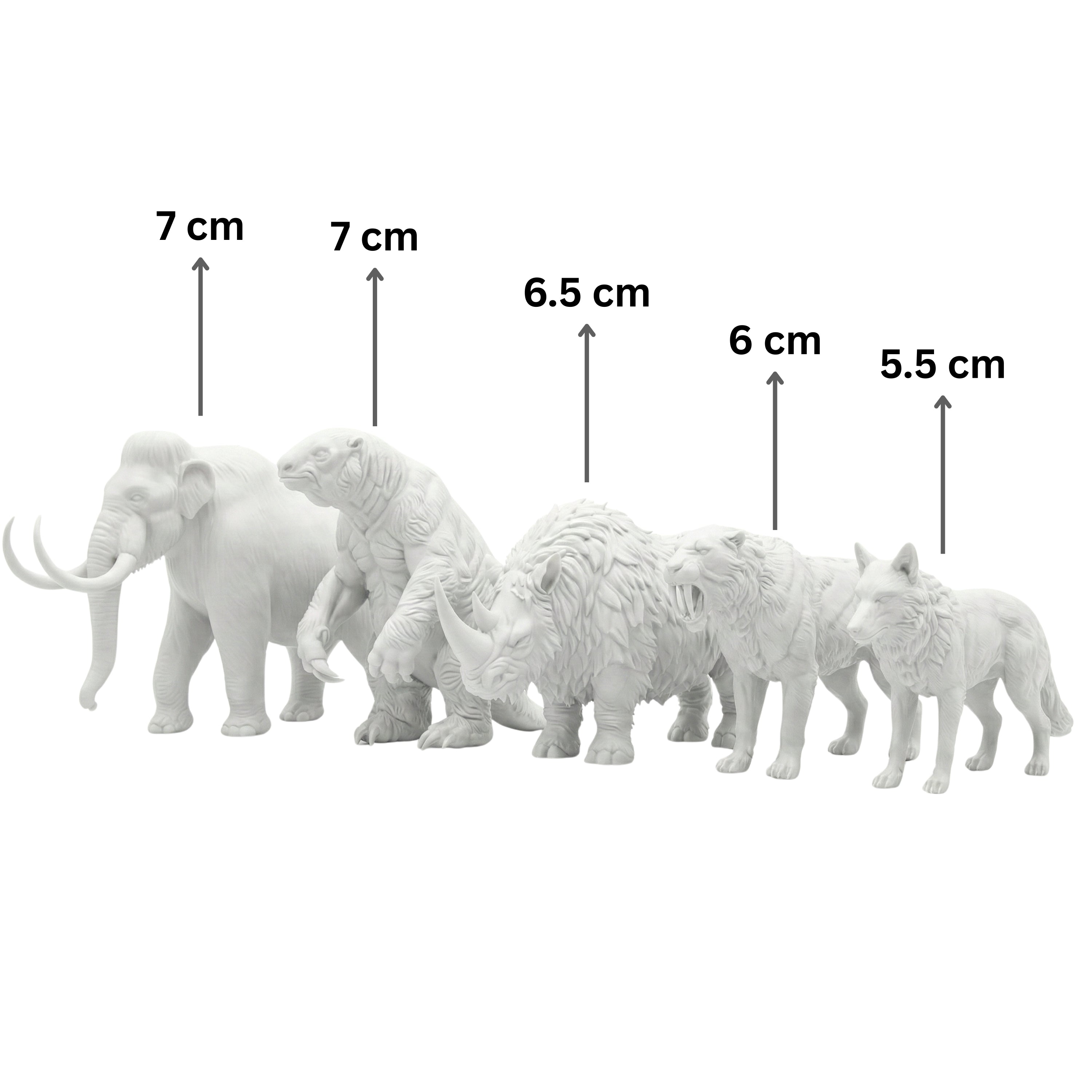 Unscroo DIY 3D Model Painting Kits - Ice Age Animals 3D Printed Art & Craft Hobby Gift for Kids, Teens & Adults - Return Gift Sets (Ice Age Giants (5-Pack))