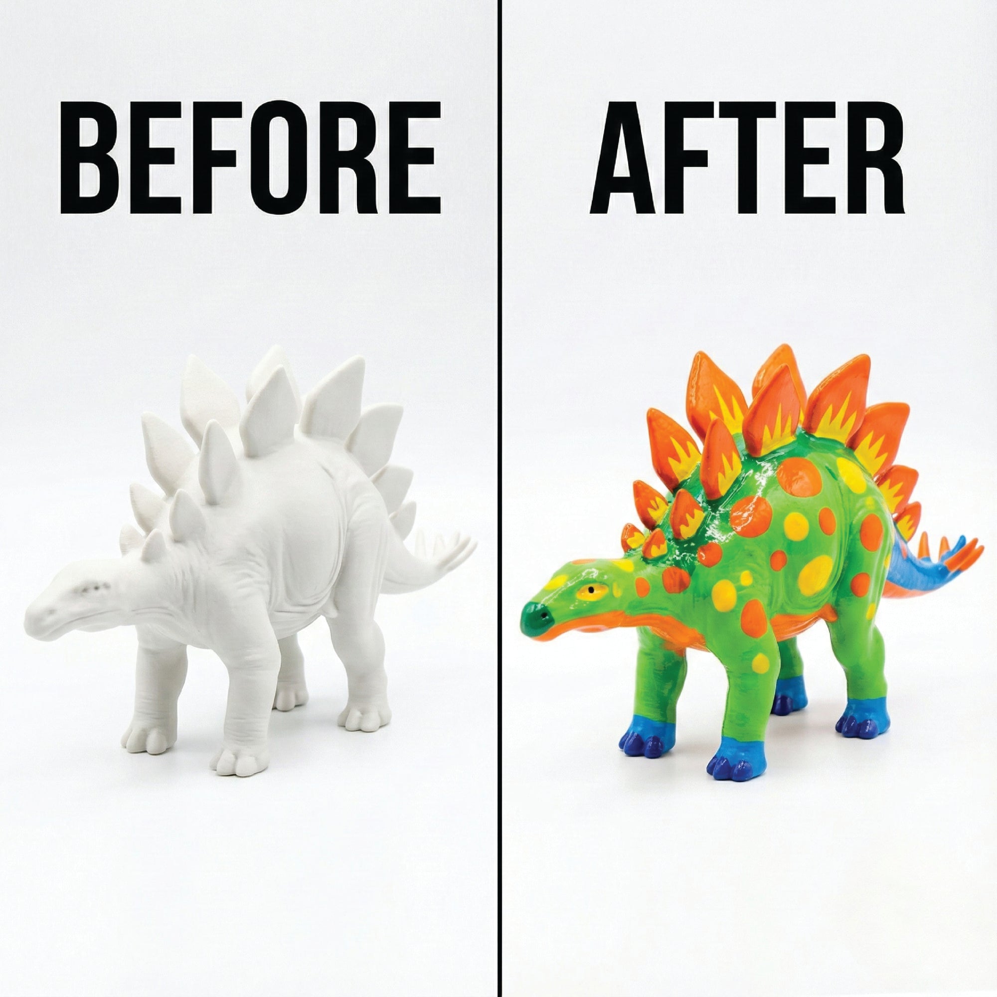 Unscroo DIY 3D Model Painting Kits - Dinosaurs - 3D Printed Art & Craft Hobby Gift for Kids, Teens & Adults - Return Gift Sets (Stegosaurus Single)