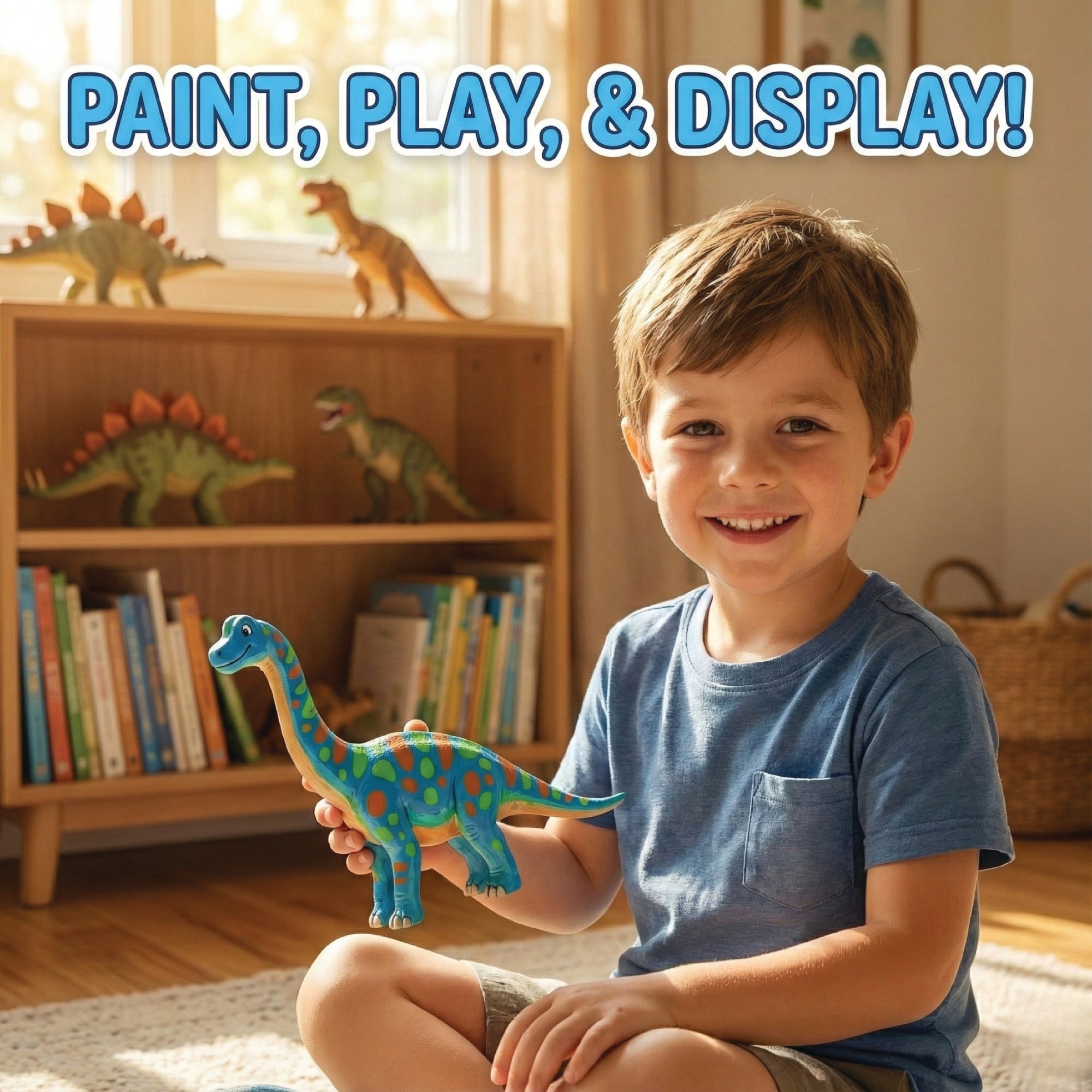 Unscroo DIY 3D Model Painting Kits - Dinosaurs - 3D Printed Art & Craft Hobby Gift for Kids, Teens & Adults - Return Gift Sets (Brachiosaurus Single)