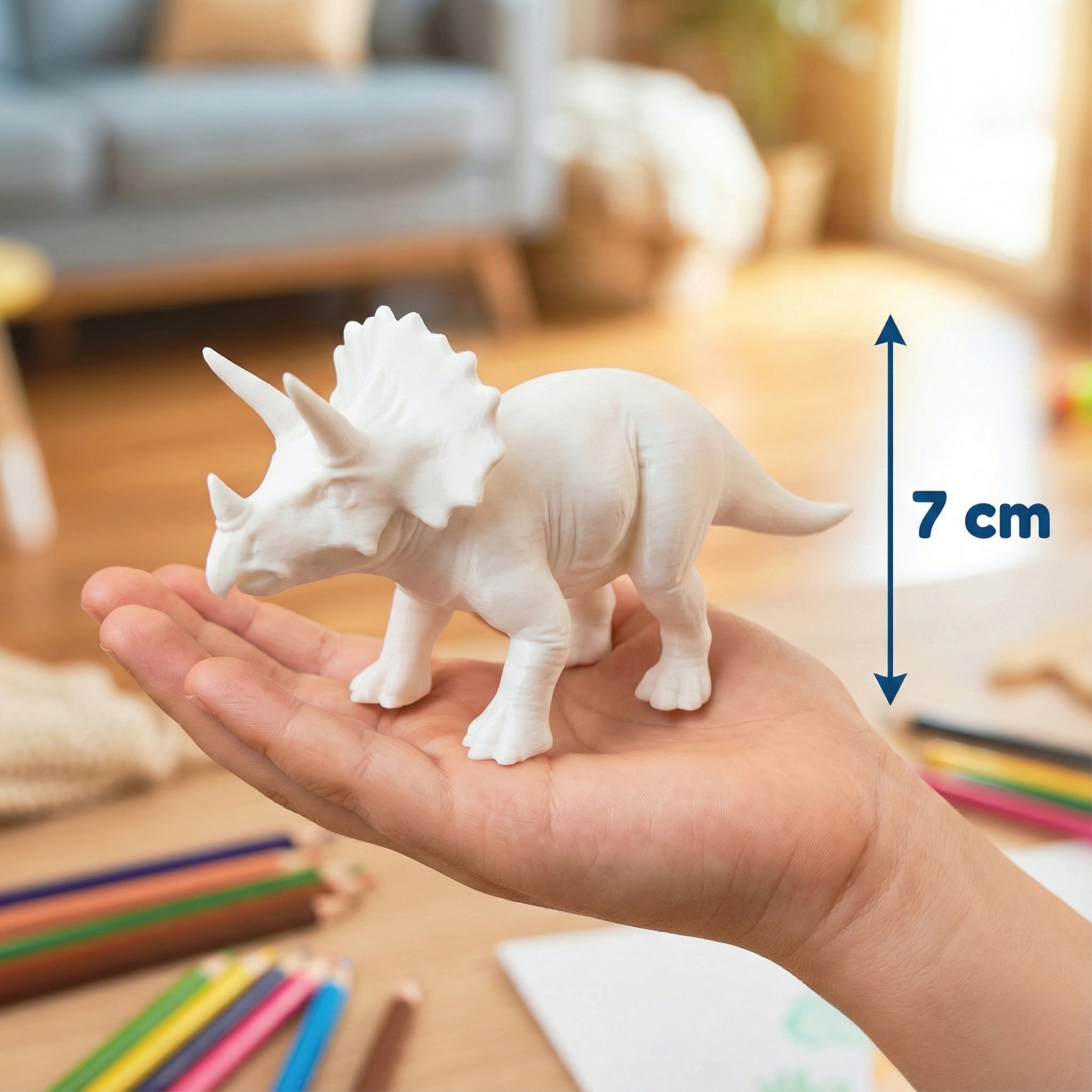 Unscroo DIY 3D Model Painting Kits - Dinosaurs - 3D Printed Art & Craft Hobby Gift for Kids, Teens & Adults - Return Gift Sets (Triceratops Single)