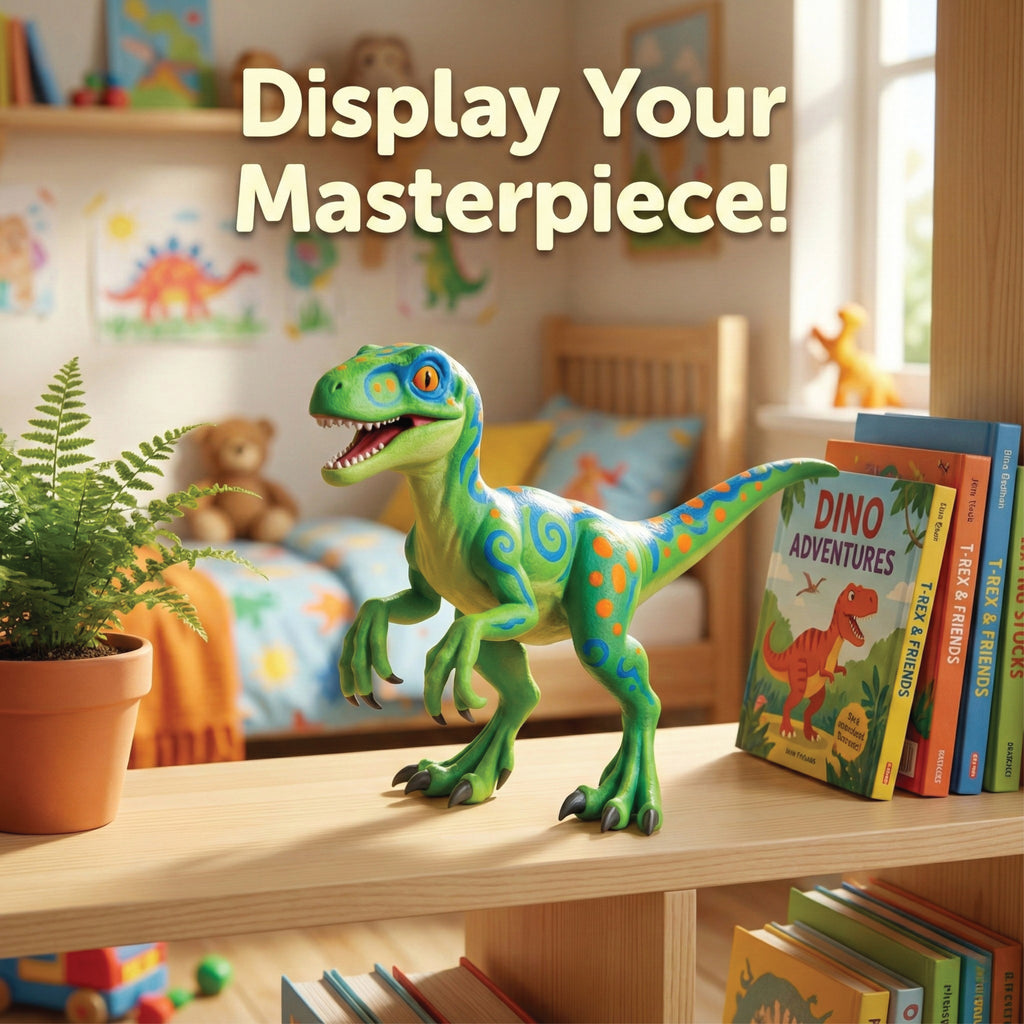 Unscroo DIY 3D Model Painting Kits - Dinosaurs - 3D Printed Art & Craft Hobby Gift for Kids, Teens & Adults - Return Gift Sets (Velpciraptor Single)