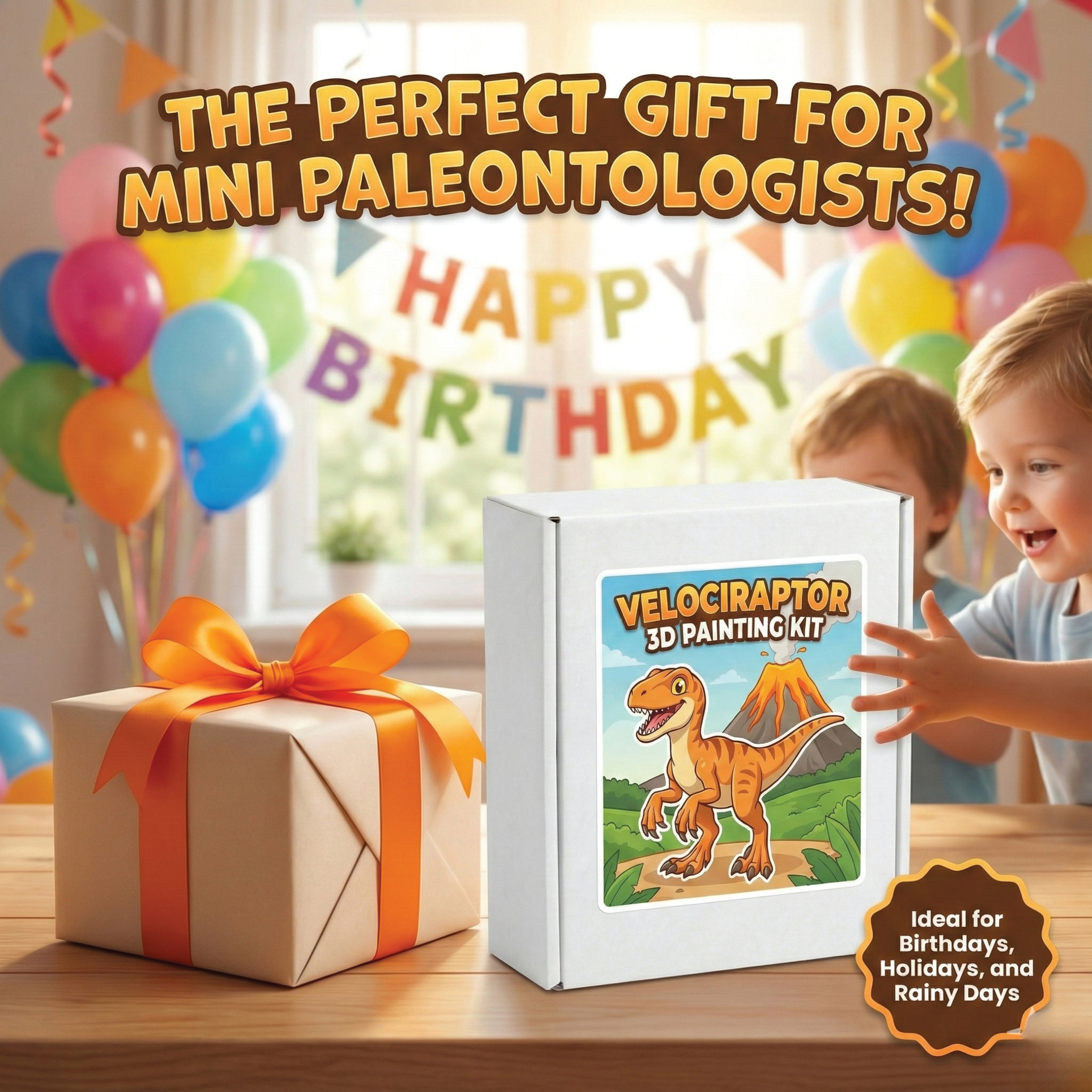 Unscroo DIY 3D Model Painting Kits - Dinosaurs - 3D Printed Art & Craft Hobby Gift for Kids, Teens & Adults - Return Gift Sets (Velpciraptor Single)