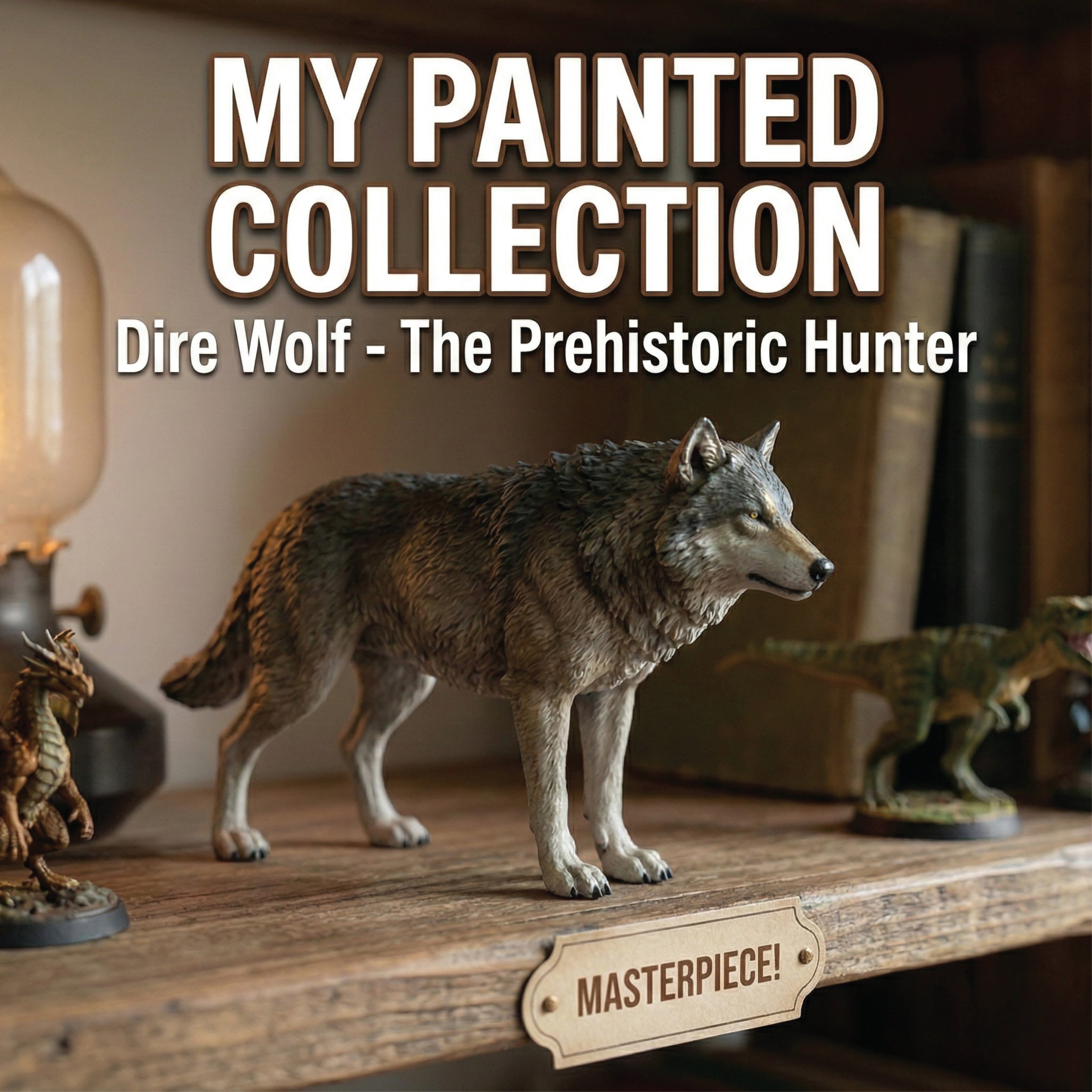 Unscroo DIY 3D Model Painting Kits - Ice Age Animals - 3D Printed Art & Craft Hobby Gift for Kids, Teens & Adults - Return Gift Sets (Dire Wolf Single)