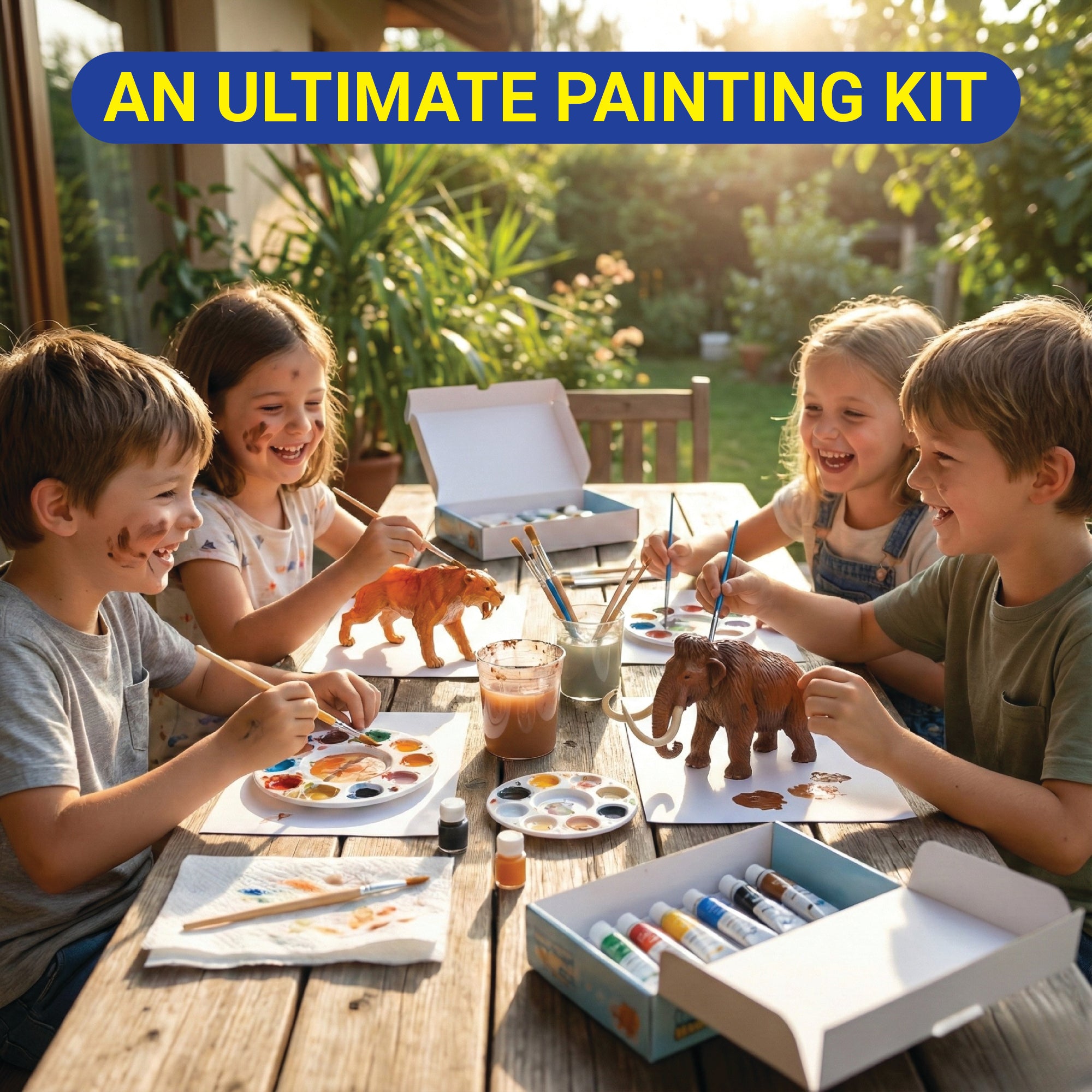 Unscroo DIY 3D Model Painting Kits - Ice Age Animals - 3D Printed Art & Craft Hobby Gift for Kids, Teens & Adults - Return Gift Sets (Saber-Tooth Tiger Single)