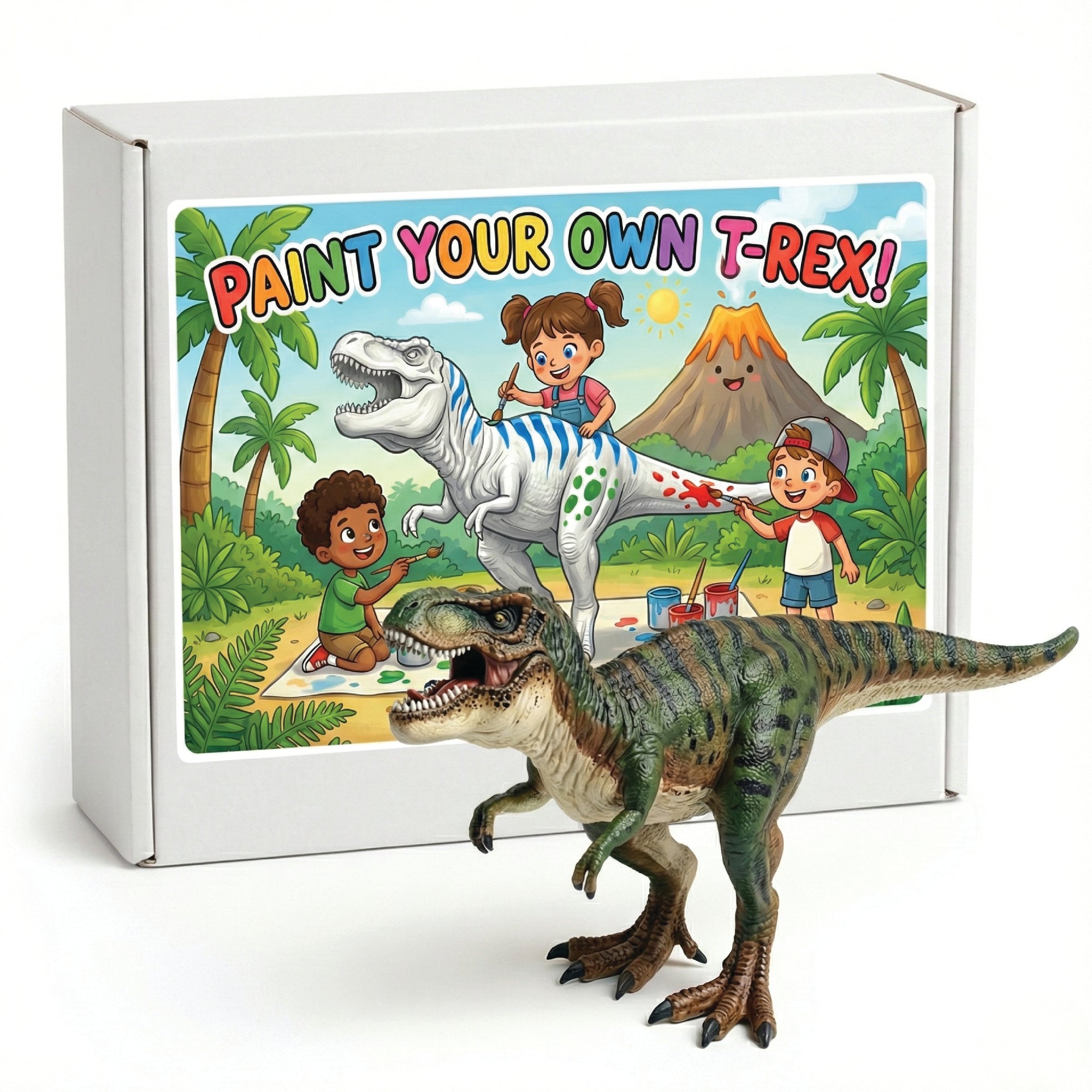 Unscroo DIY 3D Model Painting Kits - Dinosaurs - 3D Printed Art & Craft Hobby Gift for Kids, Teens & Adults - Return Gift Sets (T-Rex Single)