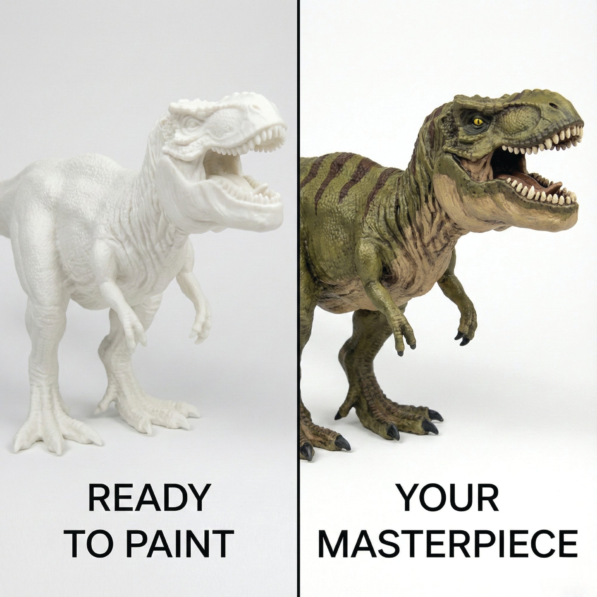 Unscroo DIY 3D Model Painting Kits - Dinosaurs - 3D Printed Art & Craft Hobby Gift for Kids, Teens & Adults - Return Gift Sets (T-Rex Single)